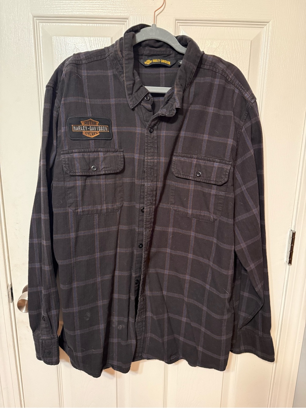 Harley-Davidson Black Plaid Long-Sleeve Button Down Shirt